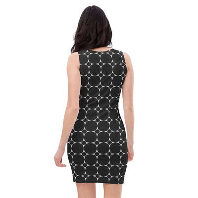 Monochrome Essence-Bold Bodycon Dress - Perfect Fit at Design Dose