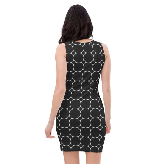 Monochrome Essence-Bold Bodycon Dress - Perfect Fit at Design Dose