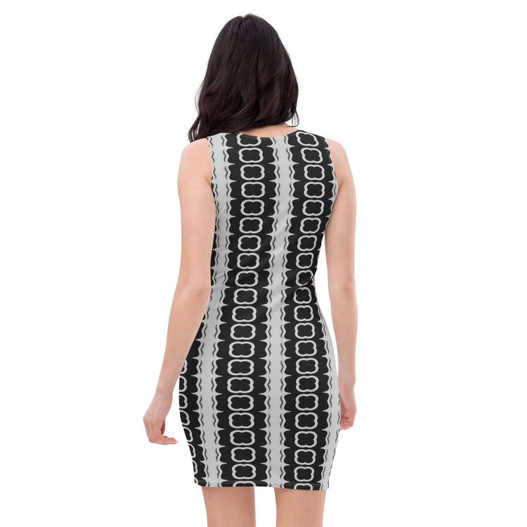 Monochrome Essence-Electric Bodycon Dress - Perfect Fit at Design Dose