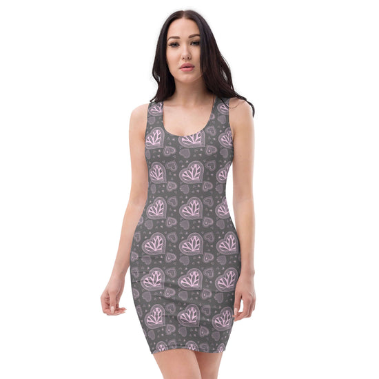 Zen Hearts Bodycon dress at Design Dose