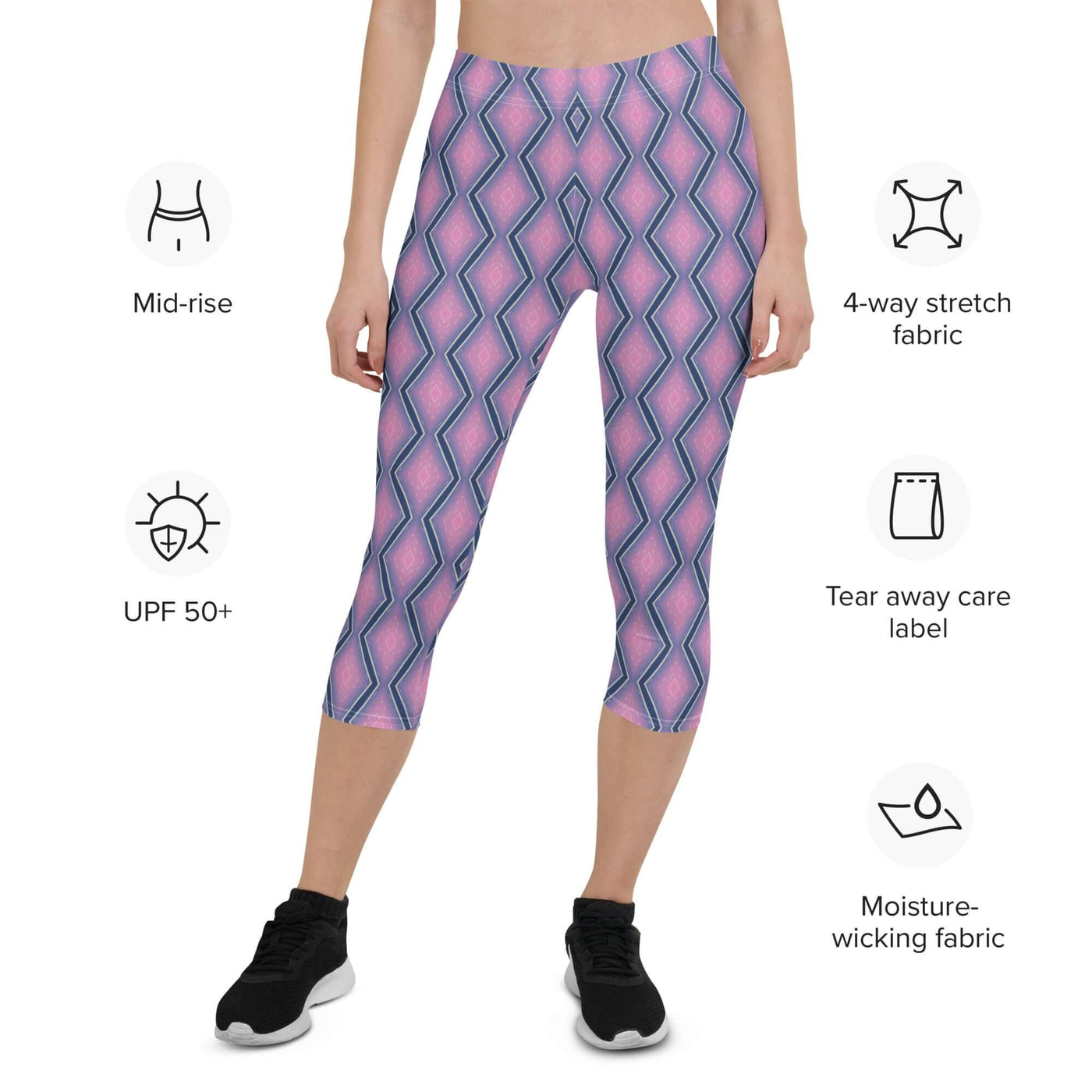 Floral Fusion Capri Leggings - Stylish & Versatile at Design Dose