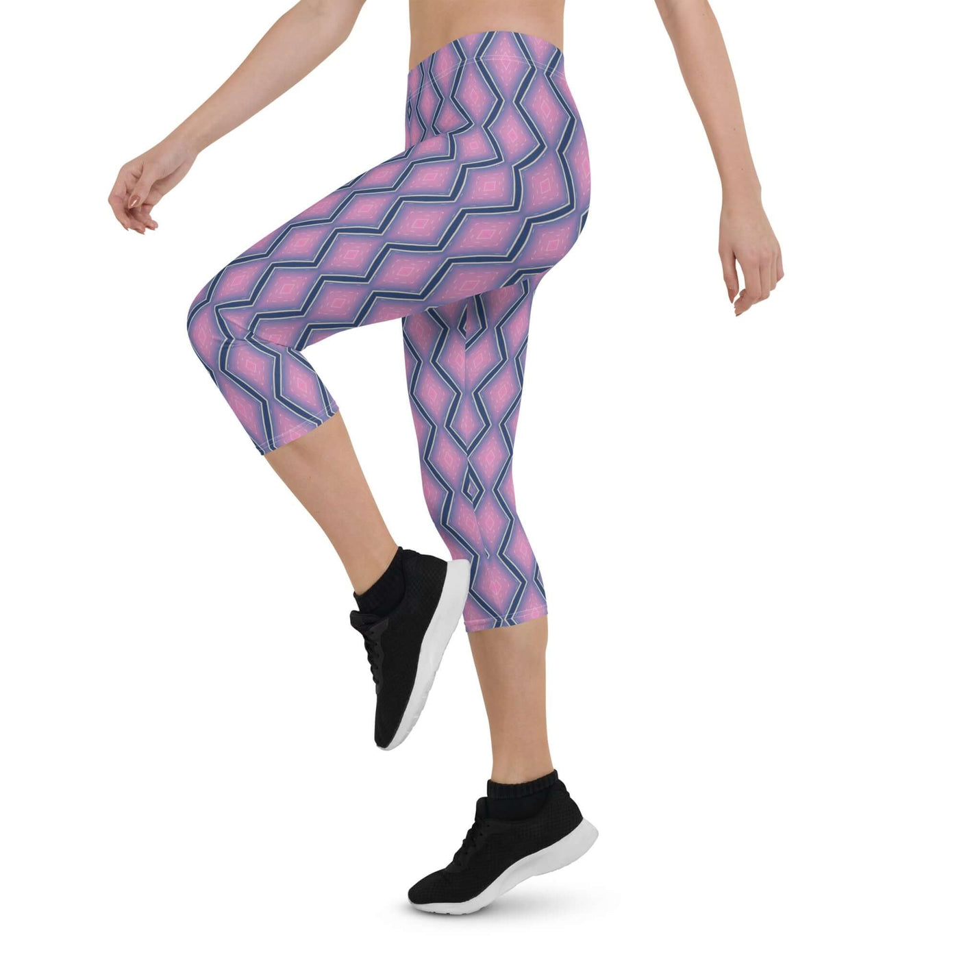 Floral Fusion Capri Leggings - Stylish & Versatile at Design Dose