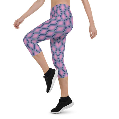 Floral Fusion Capri Leggings - Stylish & Versatile at Design Dose