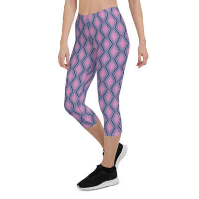 Floral Fusion Capri Leggings - Stylish & Versatile at Design Dose