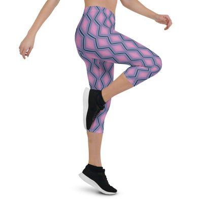 Floral Fusion Capri Leggings - Stylish & Versatile at Design Dose