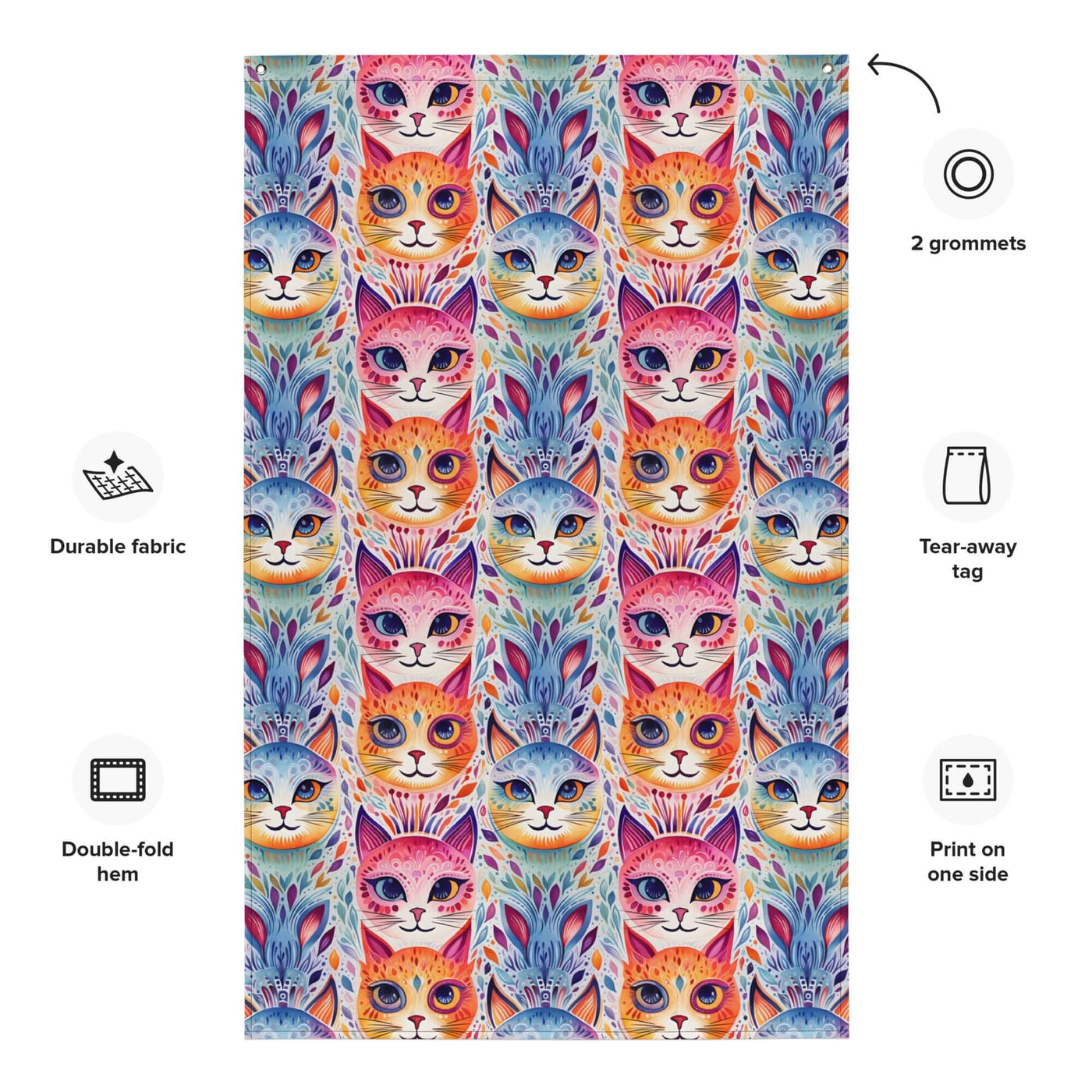 Boho Cats Flag at Design Dose