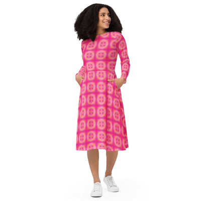 Pink Pop Midi Dress - Stylish & Trendy at Design Dose