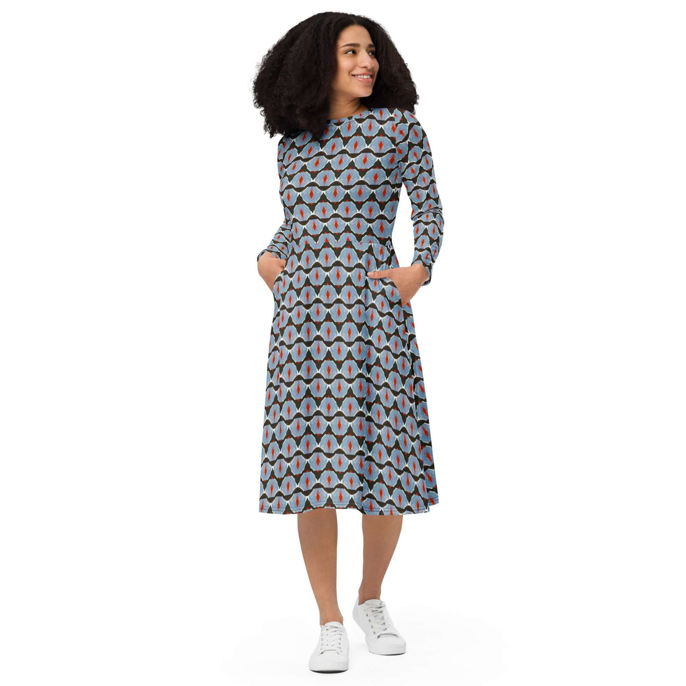 Cosmic Clash Midi Dress - Stylish & Comfortable at Design Dose