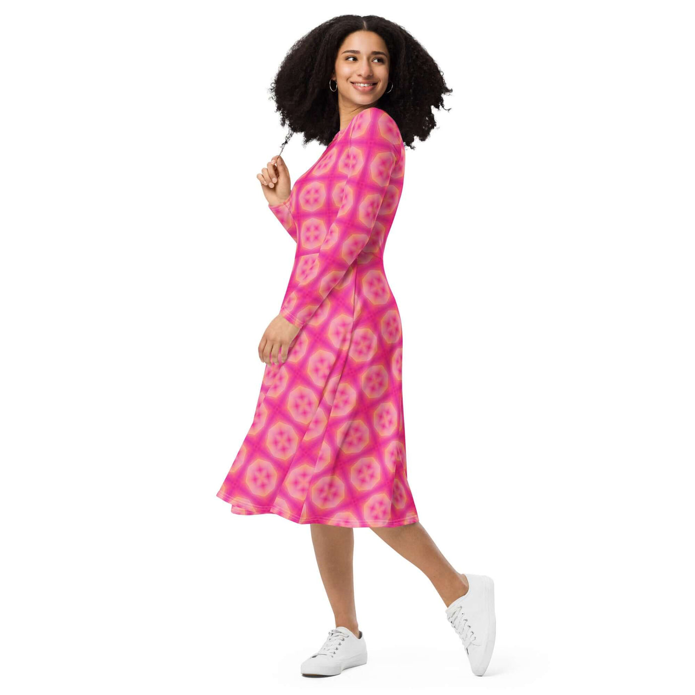 Pink Pop Midi Dress - Stylish & Trendy at Design Dose