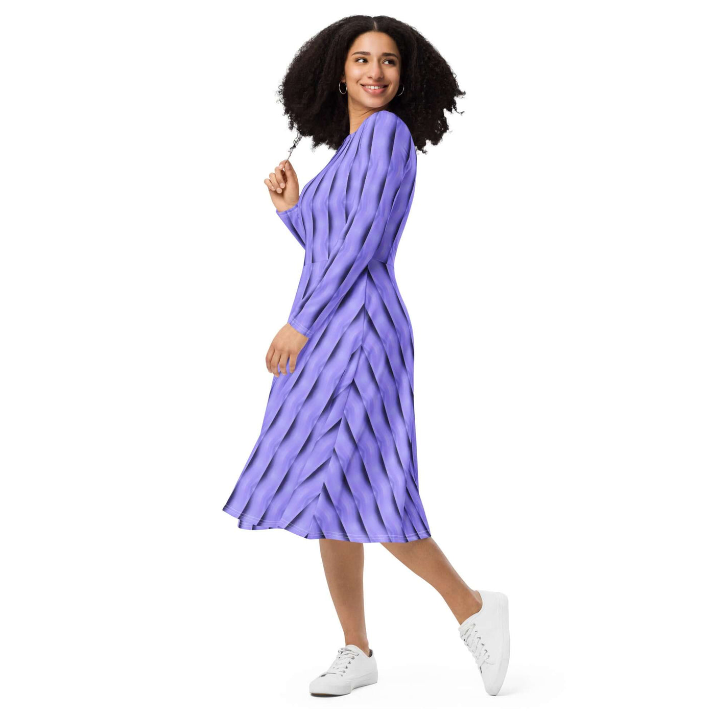 Purple Haze Midi Dress with Pockets at Design Dose