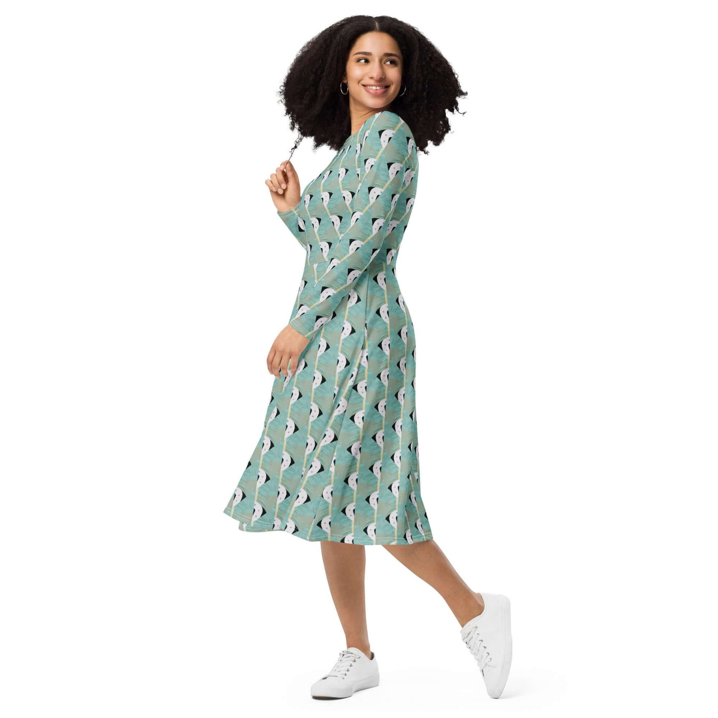 Twirl & Swirl: Stylish Midi Dress with Pockets at Design Dose