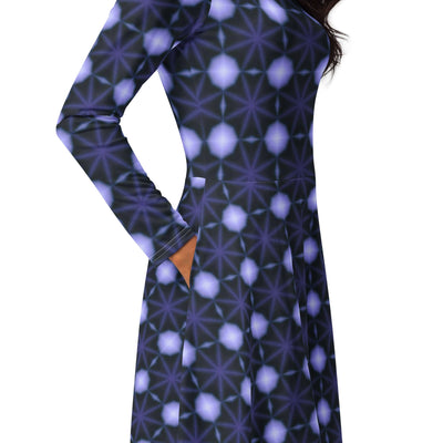 Blueberry Swirl Midi Dress with Pockets at Design Dose