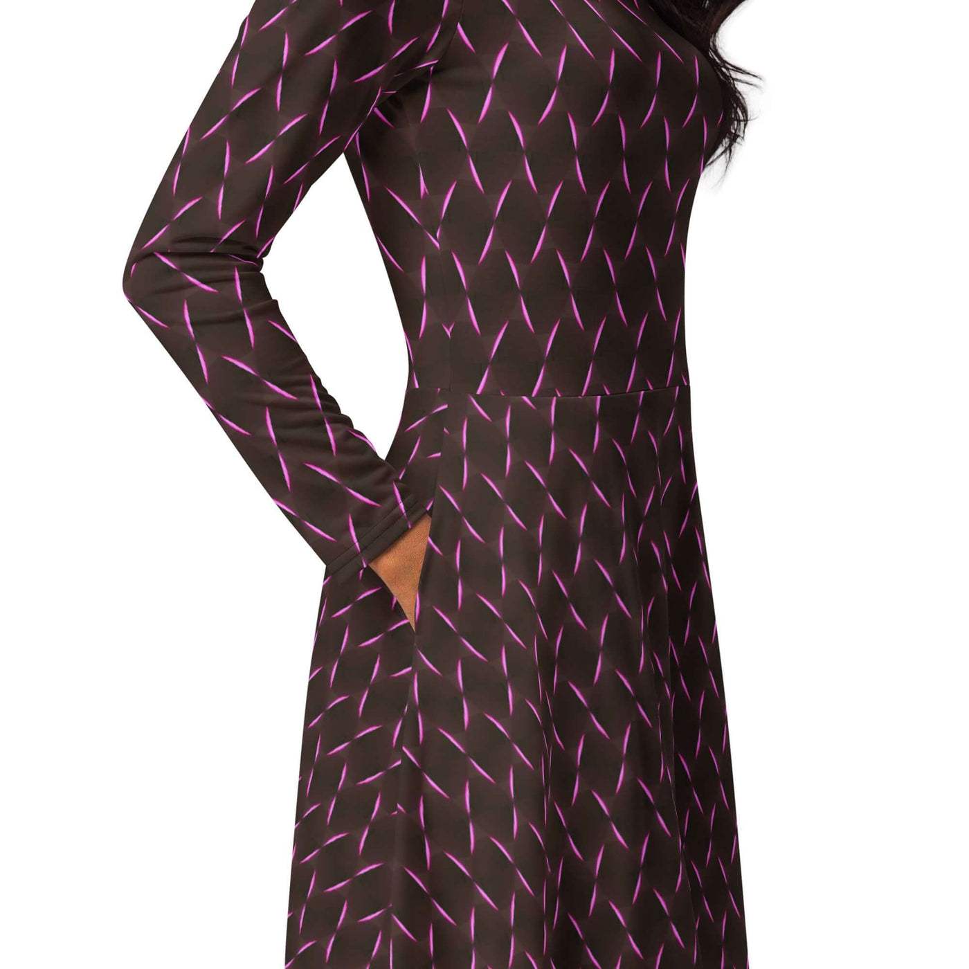 Stylish Pinky Promise Midi Dress with Pockets at Design Dose