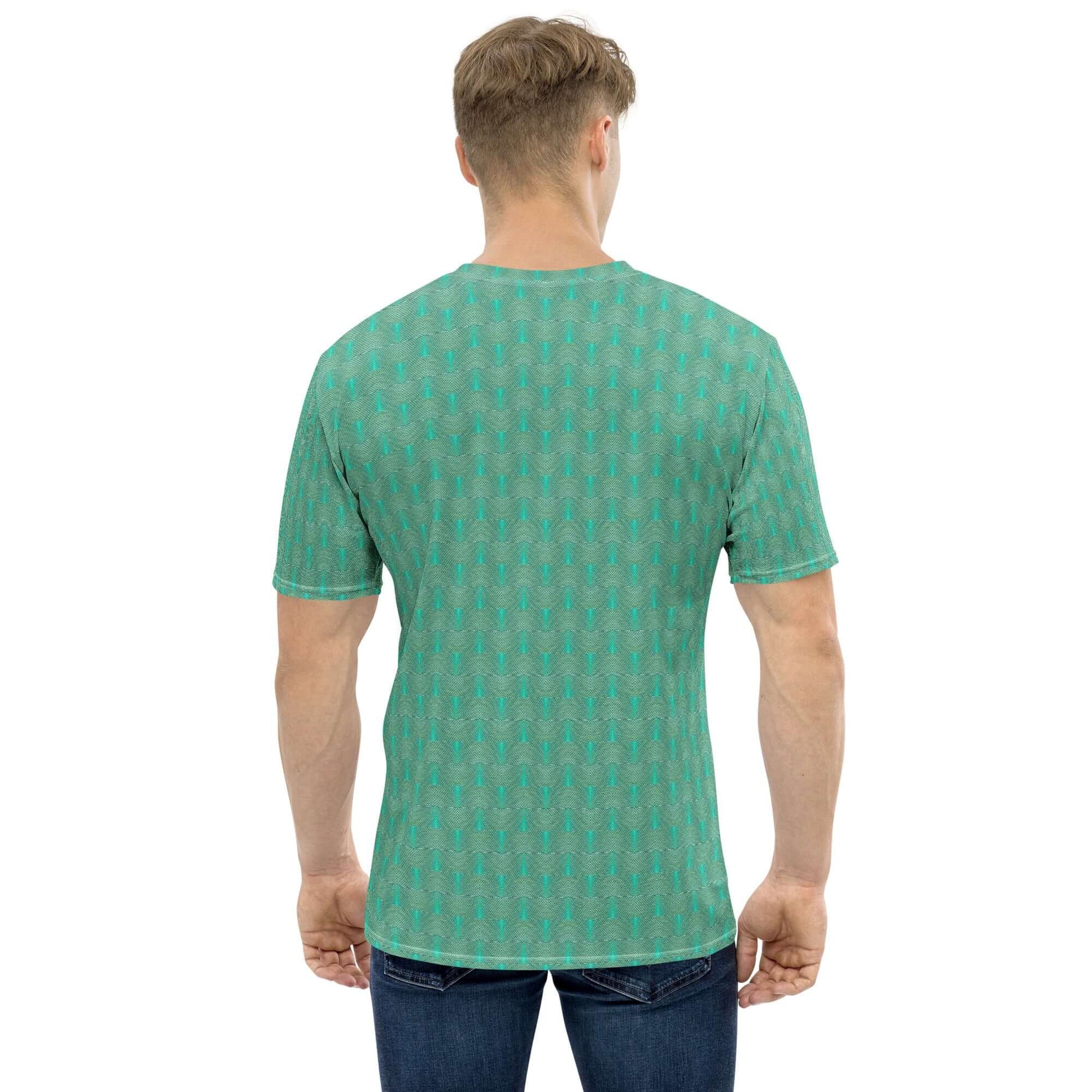 Stylish Green Waves Men's T-Shirt - Comfy & Trendy at Design Dose