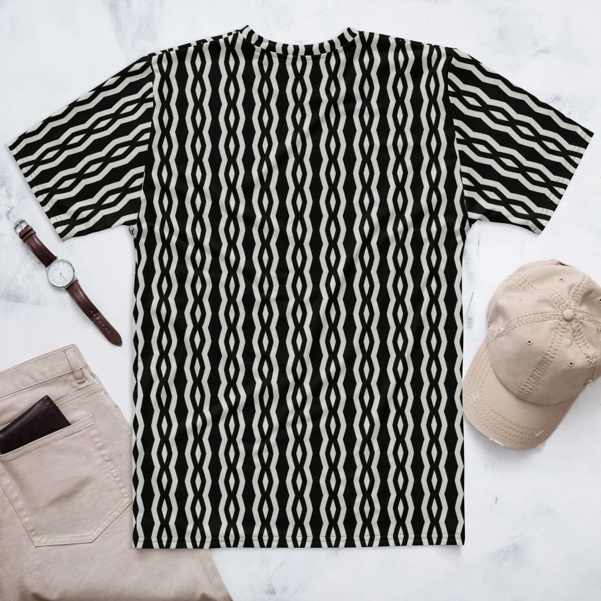 Chic Stripes Men's T-shirt - Comfy & Trendy Print at Design Dose