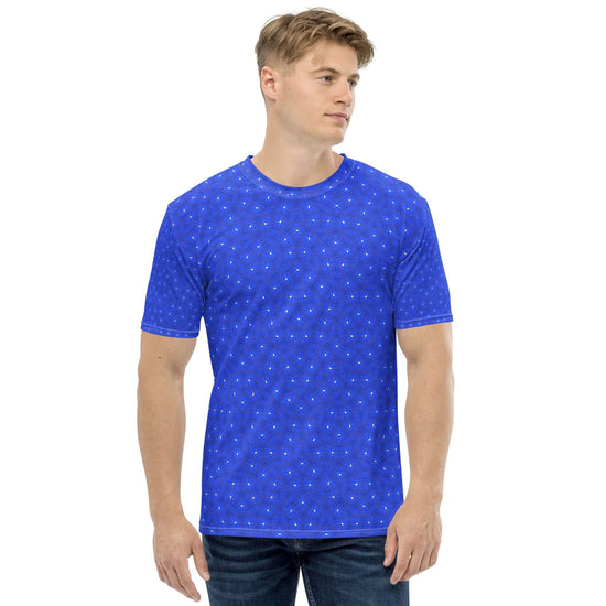 Cosmic Blue Men's T-Shirt - Stretchy & Comfy at Design Dose