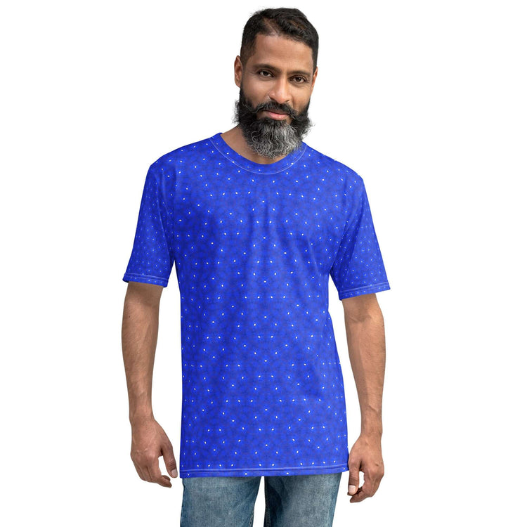 Cosmic Blue Men's T-Shirt - Stretchy & Comfy at Design Dose