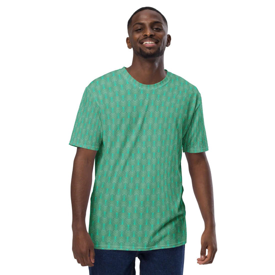 Stylish Green Waves Men's T-Shirt - Comfy & Trendy at Design Dose