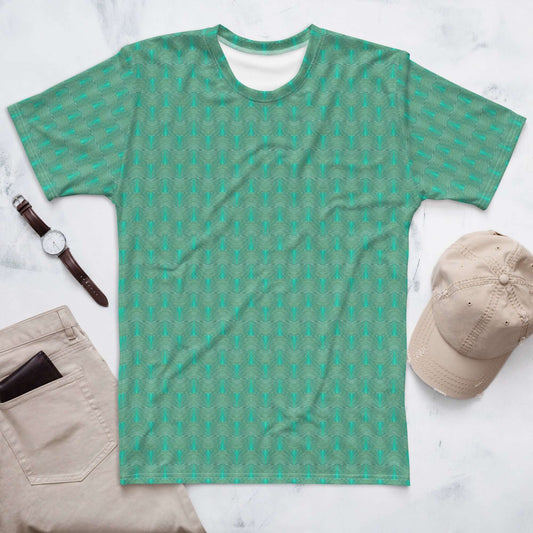 Stylish Green Waves Men's T-Shirt - Comfy & Trendy at Design Dose