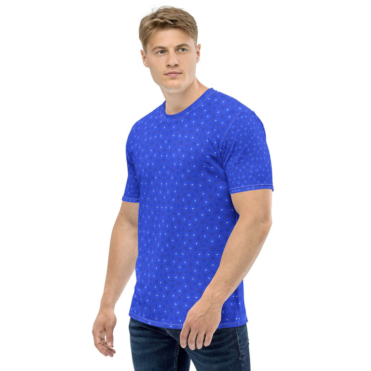 Cosmic Blue Men's T-Shirt - Stretchy & Comfy at Design Dose