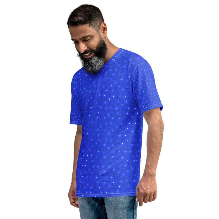 Cosmic Blue Men's T-Shirt - Stretchy & Comfy at Design Dose