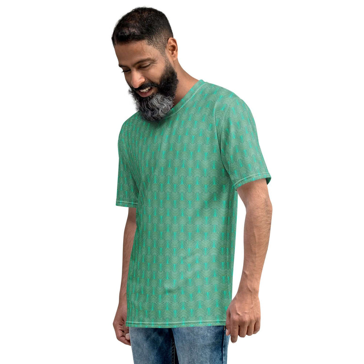 Stylish Green Waves Men's T-Shirt - Comfy & Trendy at Design Dose