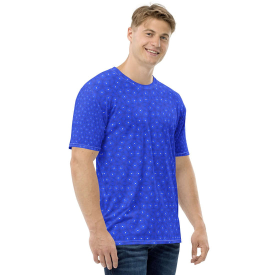 Cosmic Blue Men's T-Shirt - Stretchy & Comfy at Design Dose