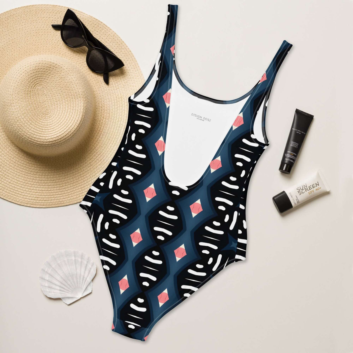 Stylish Midnight Oasis One-Piece Swimsuit at Design Dose