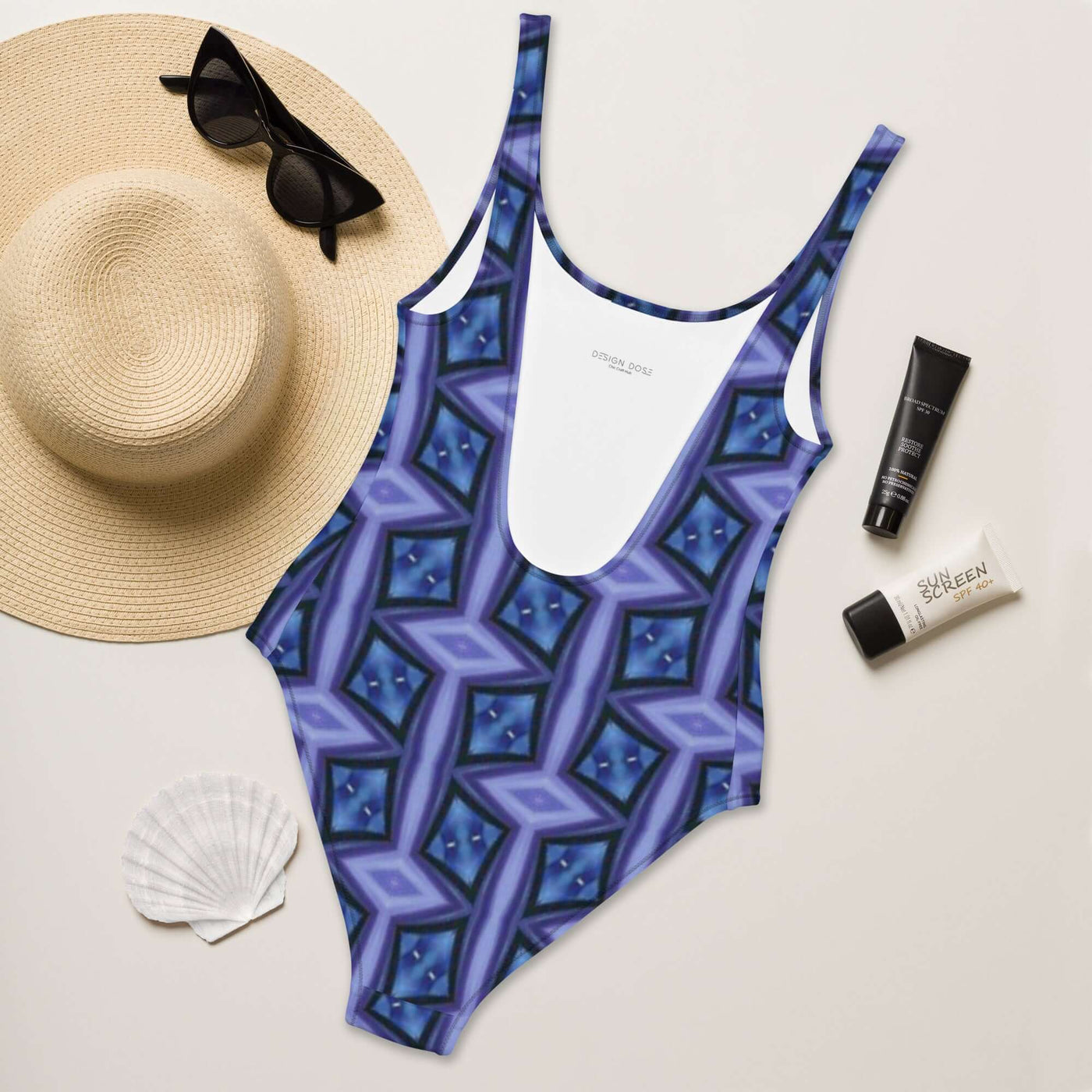 Serene Symmetry One-Piece Swimsuit - Stylish & Comfortable at Design Dose