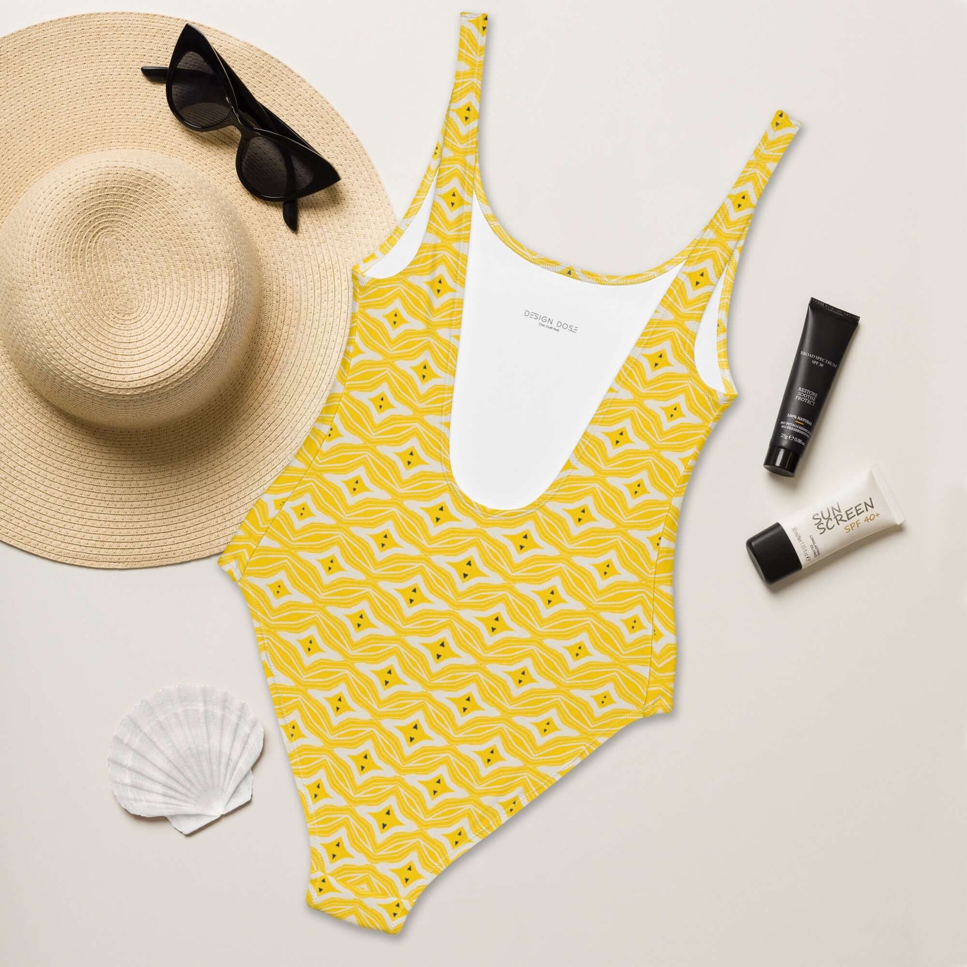 Citrus Chic One-Piece Swimsuit - Stylish & Comfortable at Design Dose