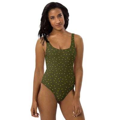 Dive into style with the Olive Elegance Swimsuit. Trendy colors, 4-way stretch, low back, cheeky fit, and sizes 2XS to 6XL for ultimate comfort. at Design Dose