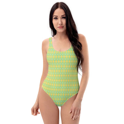 Stand out with the Lemon Fizz One-Piece Swimsuit! Stylish, trendy colors, low back, cheeky fit, and 4-way stretch for ultimate comfort and durability. at Design Dose