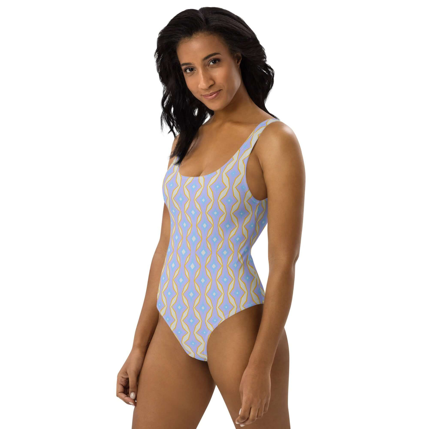 Embrace trendy colors and a cheeky fit with our Pastel Paradise One-Piece Swimsuit. Enjoy 4-way stretch and ultimate comfort from sizes 2XS to 6XL. at Design Dose