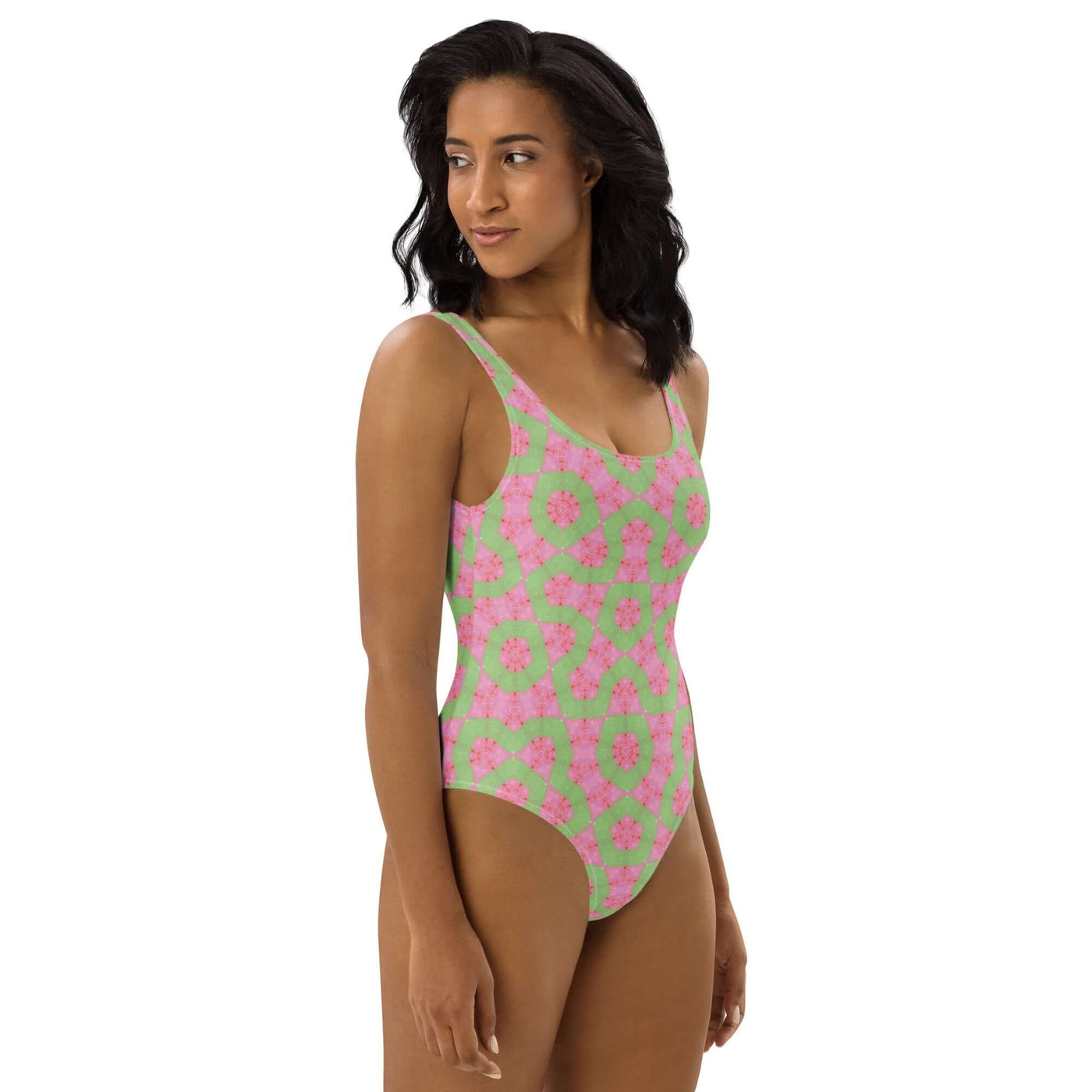 Dive into style with the Flamingo Breeze Swimsuit. Featuring trendy colors, 4-way stretch, a cheeky fit, and sizes 2XS to 6XL for all-day comfort! at Design Dose