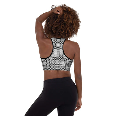 Monochrome Essence-Threads Padded Sports Bra - Be Stylish at Design Dose