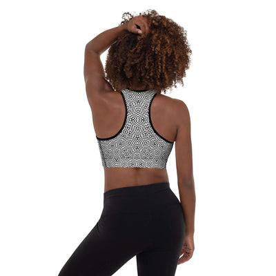 Stylish Monochrome Padded Sports Bra at Design Dose