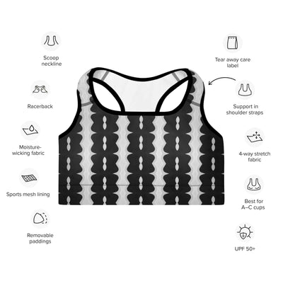 Monochrome Essence-Lines Padded Sports Bra at Design Dose