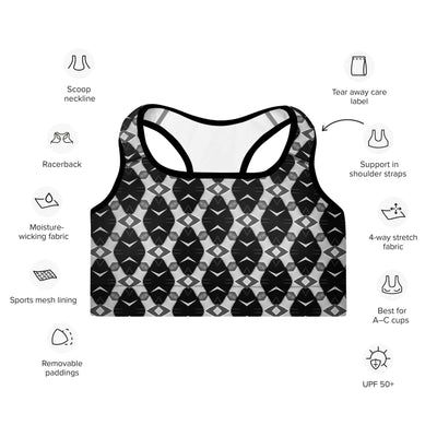 Stylish Monochrome Sports Bra with Good Support at Design Dose