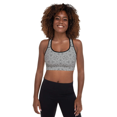 Stylish Monochrome Padded Sports Bra at Design Dose