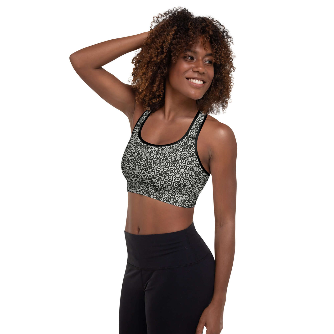 Stylish Monochrome Padded Sports Bra | Good Support at Design Dose