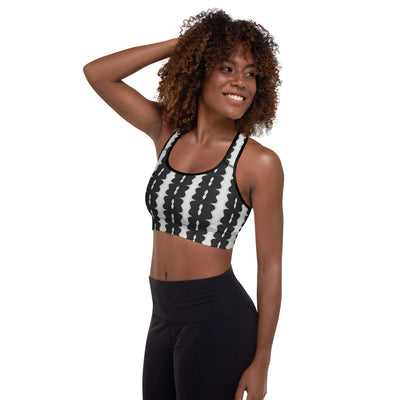 Monochrome Essence-Lines Padded Sports Bra at Design Dose