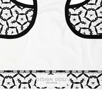 Monochrome Essence-Shards Padded Sports Bra at Design Dose