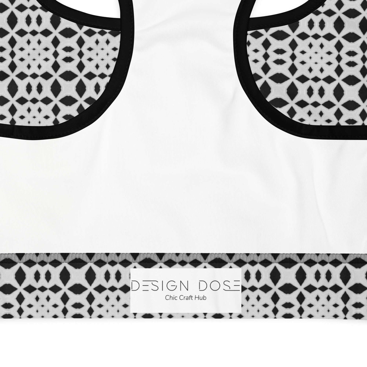 Monochrome Essence-Threads Padded Sports Bra - Be Stylish at Design Dose