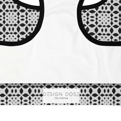 Monochrome Essence-Threads Padded Sports Bra - Be Stylish at Design Dose