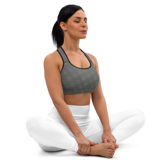 Stylish Monochrome Padded Sports Bra | Good Support at Design Dose