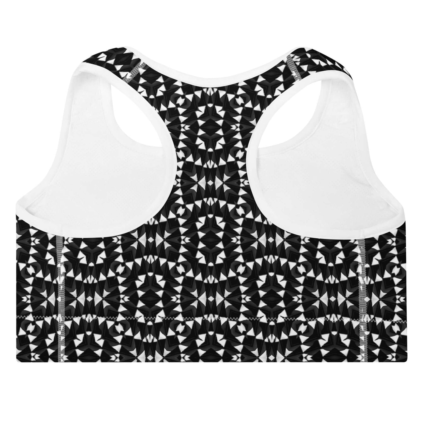 Stylish Monochrome Padded Sports Bra at Design Dose