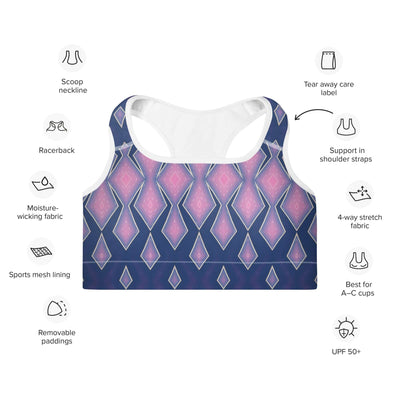 Floral Fusion Padded Sports Bra - Stylish & Comfy at Design Dose