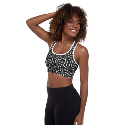 Stylish Monochrome Padded Sports Bra at Design Dose