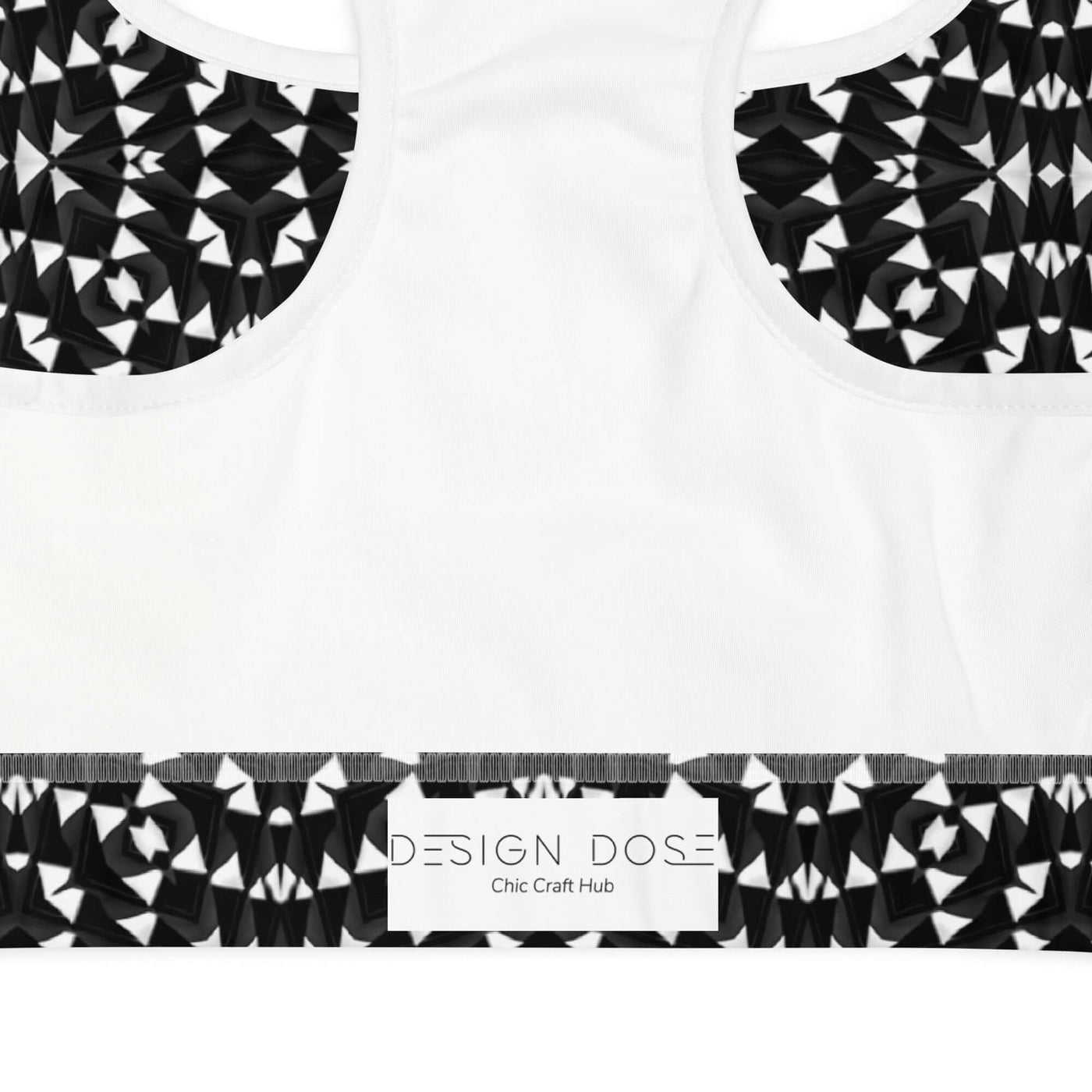 Stylish Monochrome Padded Sports Bra at Design Dose