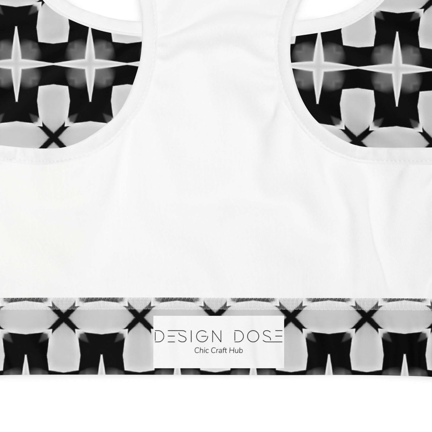 Stylish Monochrome Essence-Ripples Padded Sports Bra at Design Dose